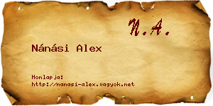 Nánási Alex névjegykártya